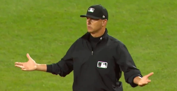 The umpire strikes out